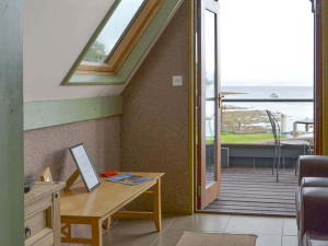 Luxury living space in self catering chalet, West Scotland
